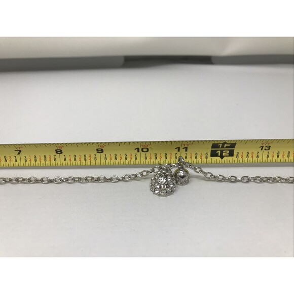 CHICO'S Necklace Clear Crystal Rhinestone Double Half Sphere Pendant SPARKLE - Picture 7 of 8